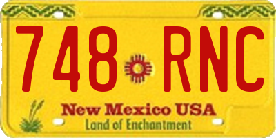 NM license plate 748RNC