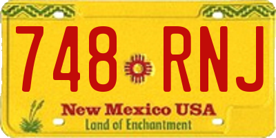 NM license plate 748RNJ