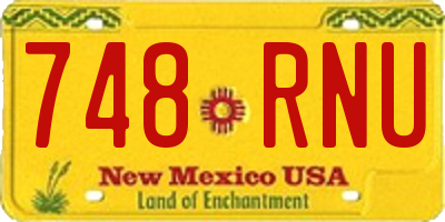 NM license plate 748RNU