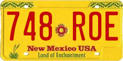 NM license plate 748ROE