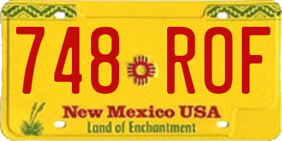 NM license plate 748ROF