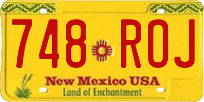 NM license plate 748ROJ
