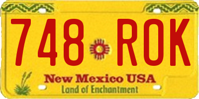 NM license plate 748ROK