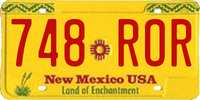 NM license plate 748ROR