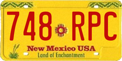 NM license plate 748RPC