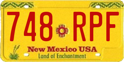NM license plate 748RPF