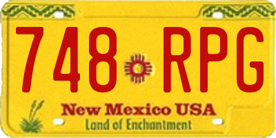NM license plate 748RPG