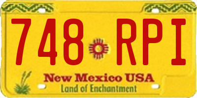 NM license plate 748RPI