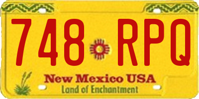 NM license plate 748RPQ