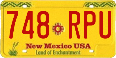 NM license plate 748RPU