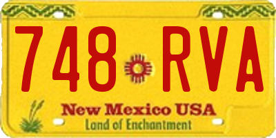 NM license plate 748RVA