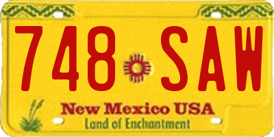 NM license plate 748SAW
