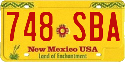 NM license plate 748SBA