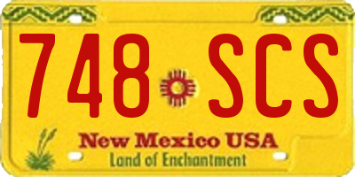 NM license plate 748SCS