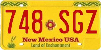 NM license plate 748SGZ