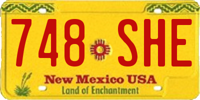 NM license plate 748SHE