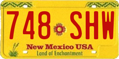 NM license plate 748SHW