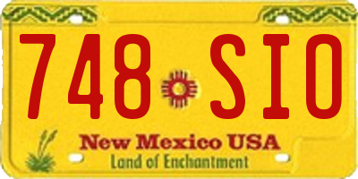 NM license plate 748SIO