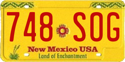 NM license plate 748SOG