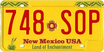 NM license plate 748SOP