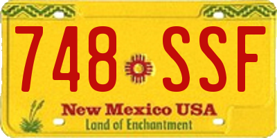 NM license plate 748SSF