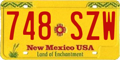NM license plate 748SZW
