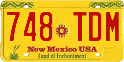 NM license plate 748TDM