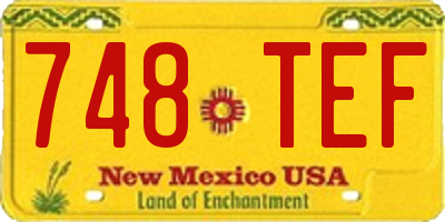 NM license plate 748TEF