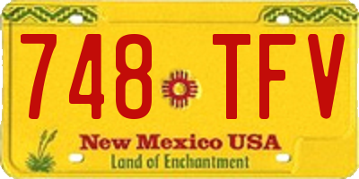 NM license plate 748TFV