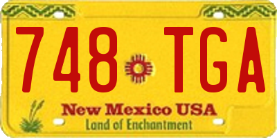 NM license plate 748TGA