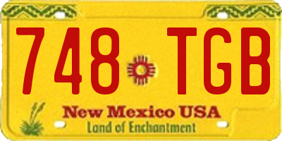 NM license plate 748TGB