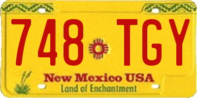 NM license plate 748TGY