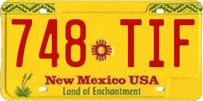 NM license plate 748TIF