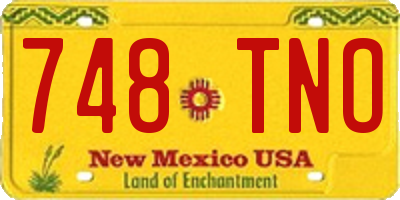 NM license plate 748TNO