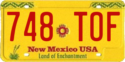 NM license plate 748TOF