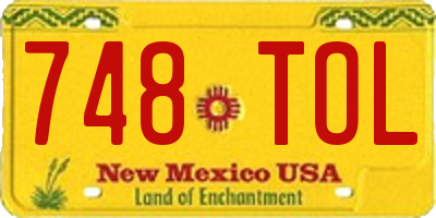 NM license plate 748TOL