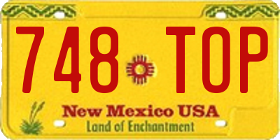 NM license plate 748TOP