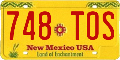 NM license plate 748TOS
