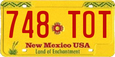 NM license plate 748TOT