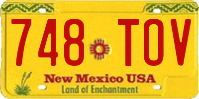 NM license plate 748TOV