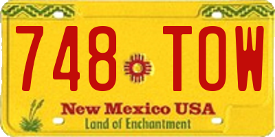 NM license plate 748TOW