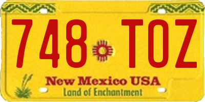 NM license plate 748TOZ