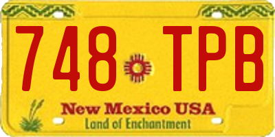 NM license plate 748TPB