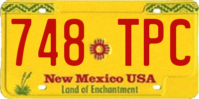 NM license plate 748TPC