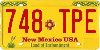 NM license plate 748TPE