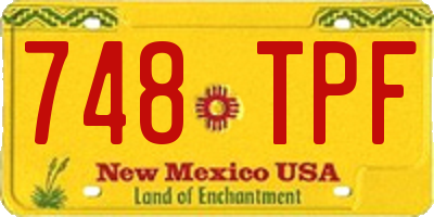 NM license plate 748TPF