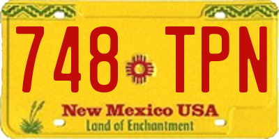 NM license plate 748TPN