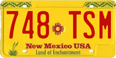 NM license plate 748TSM