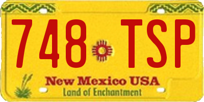 NM license plate 748TSP