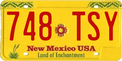 NM license plate 748TSY